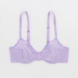 Aerie Smoothez Bra Mesh Unlined Full Coverage Light Purple Size 32B
